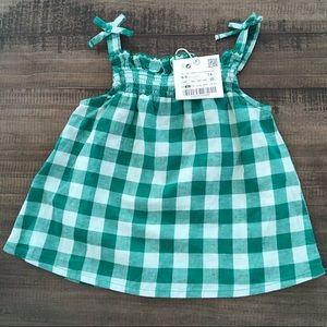 ZARA BABY Green Plaid Blouse